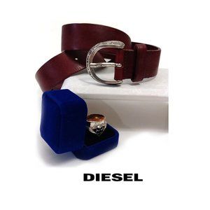 Diesel B-Side X05603 Coffee Burgundy Women Size 34 US Western Belt